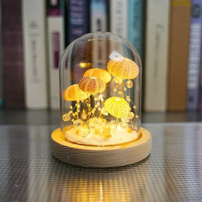 Lampe de bureau rustique style bord de mer avec abat-jour en coquillage
