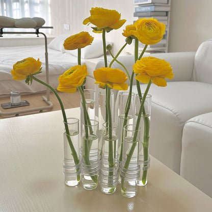 Vase en verre à motif floral ajustable avec charnières 