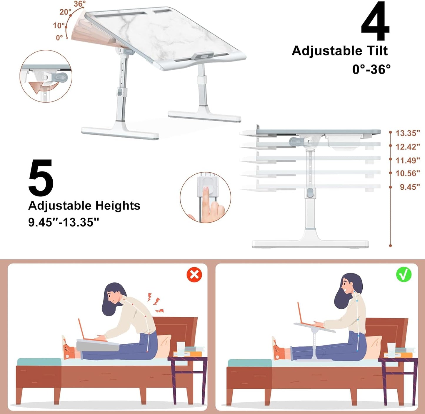 Portable Bedside Laptop Table