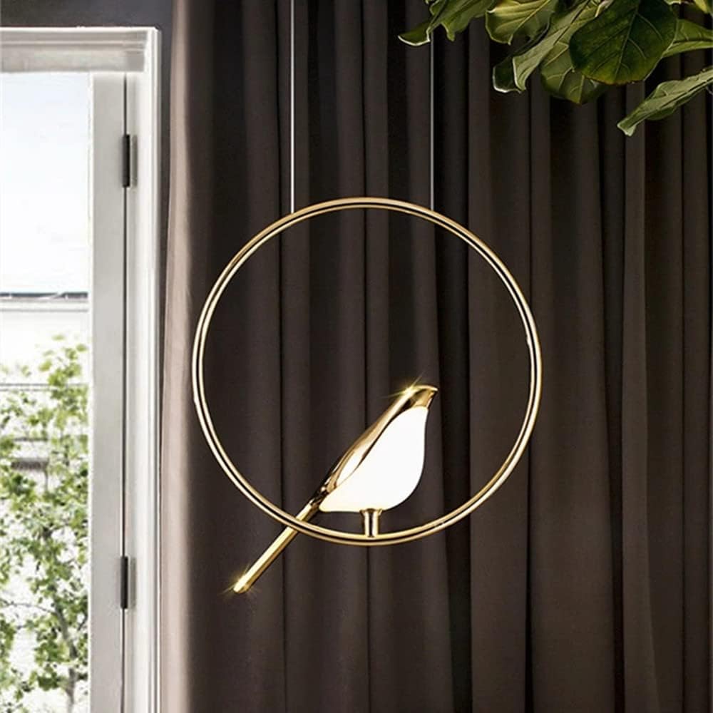 Suspension ronde en forme d'oiseau