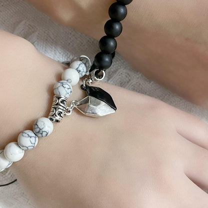 Romantic Heart Shaped Lovers Necklace And Bracelet Set