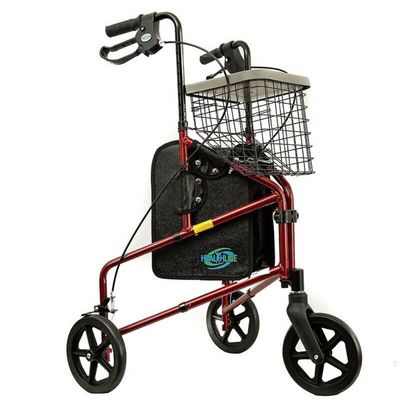 Compact Folding 3 Wheel Walker with Storage Basket