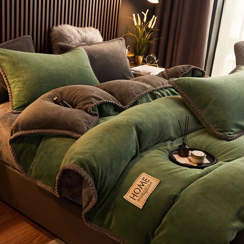 Parure de lit en velours polaire doux