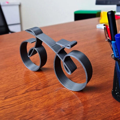 Simple Silver Bike Figure Statue