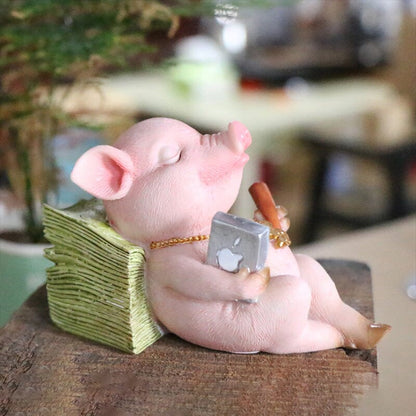 Adorable figurine de cochon décorative