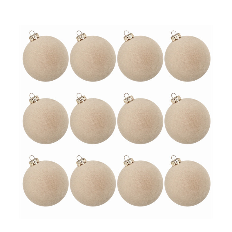 Décorations de sapin de Noël en velours luxueux (lot de 12) 