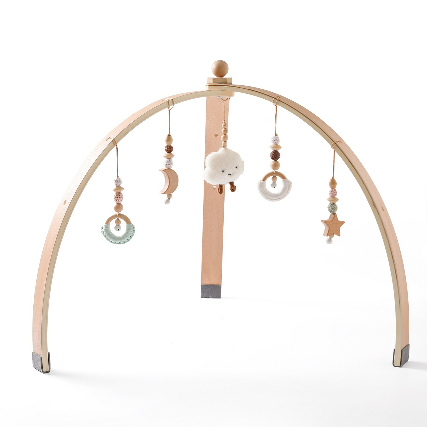 Natural Wooden Baby Gym with Hanging Toy Set - Halri
