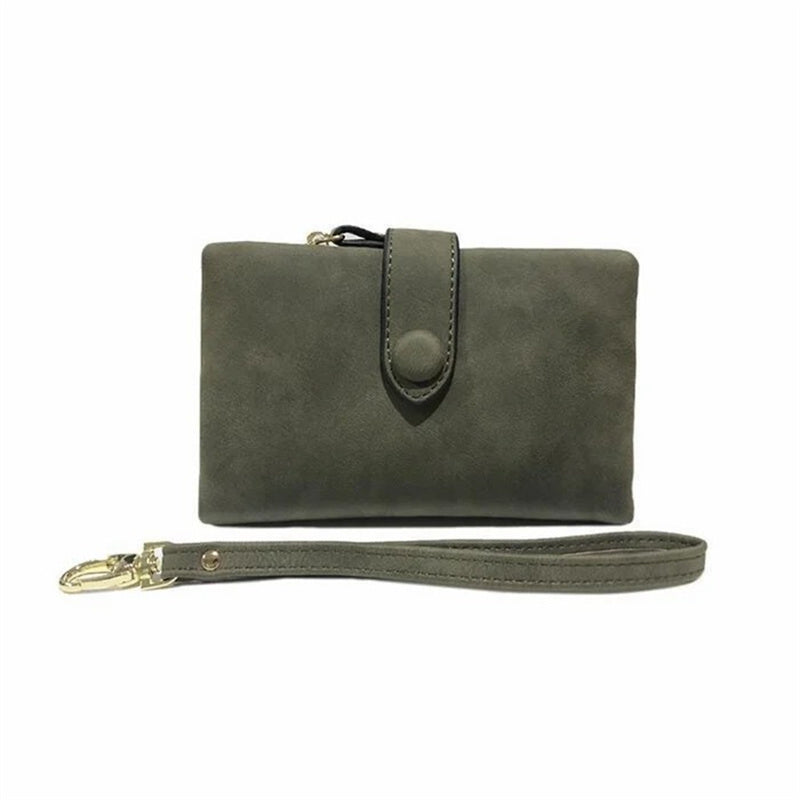 Sac à main compact pour femme en cuir à trois volets