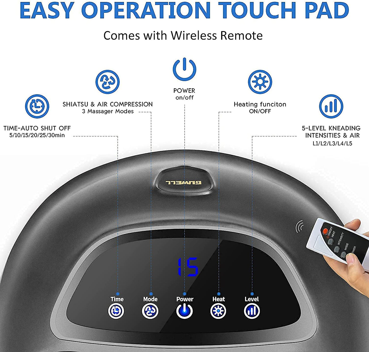 Relaxing Heated Electric Foot Massager Device