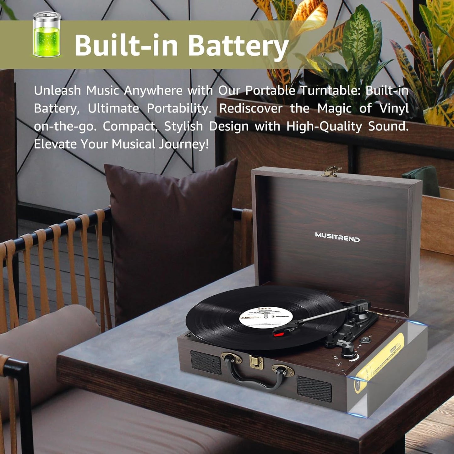Retro Classic Suitcase Turntable Vinyl Player