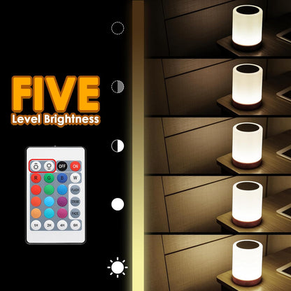 Smart Dimmable Bedside Lamp with Remote Control
