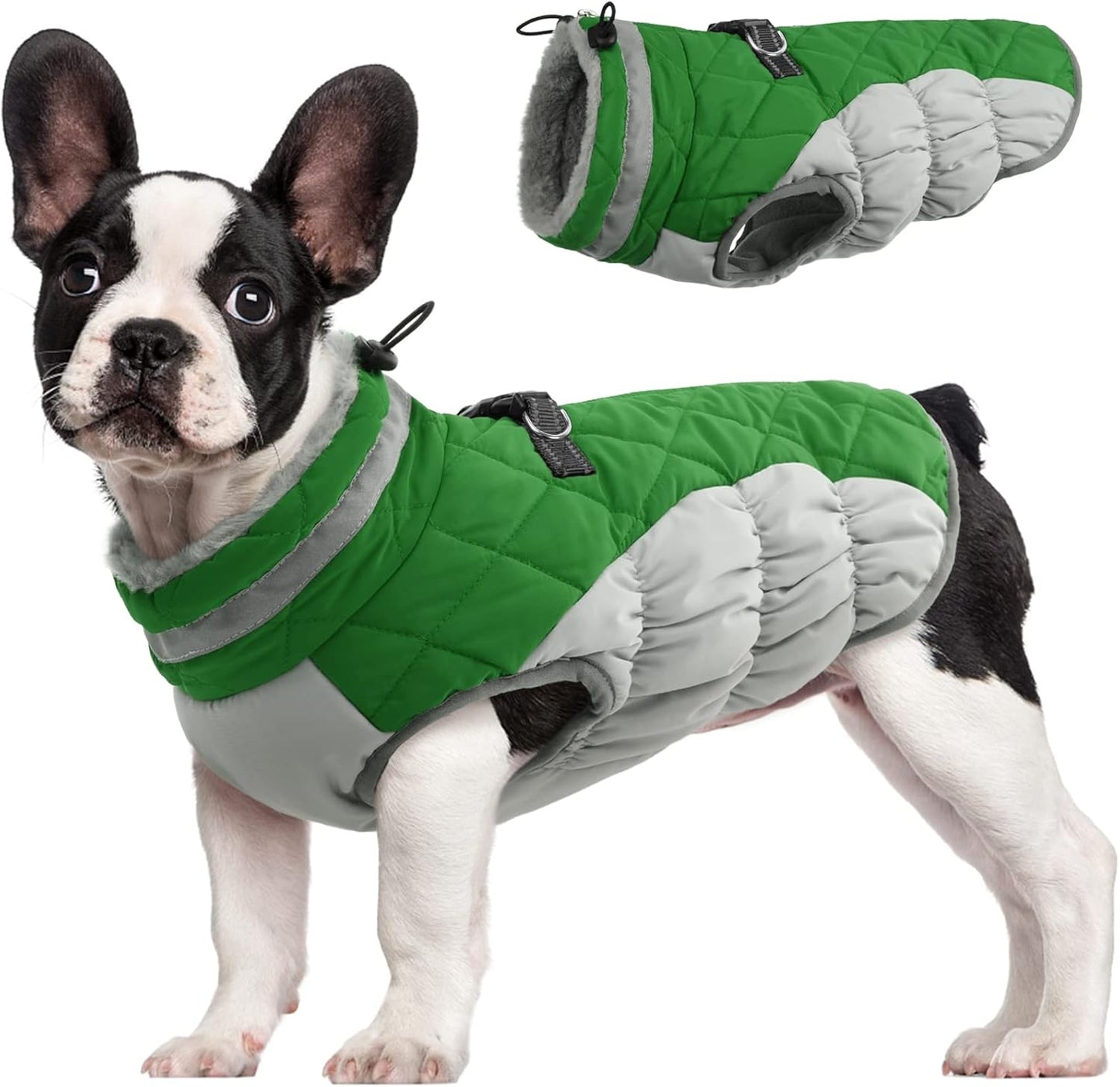 Manteau chaud et imperméable pour chien avec bande réfléchissante