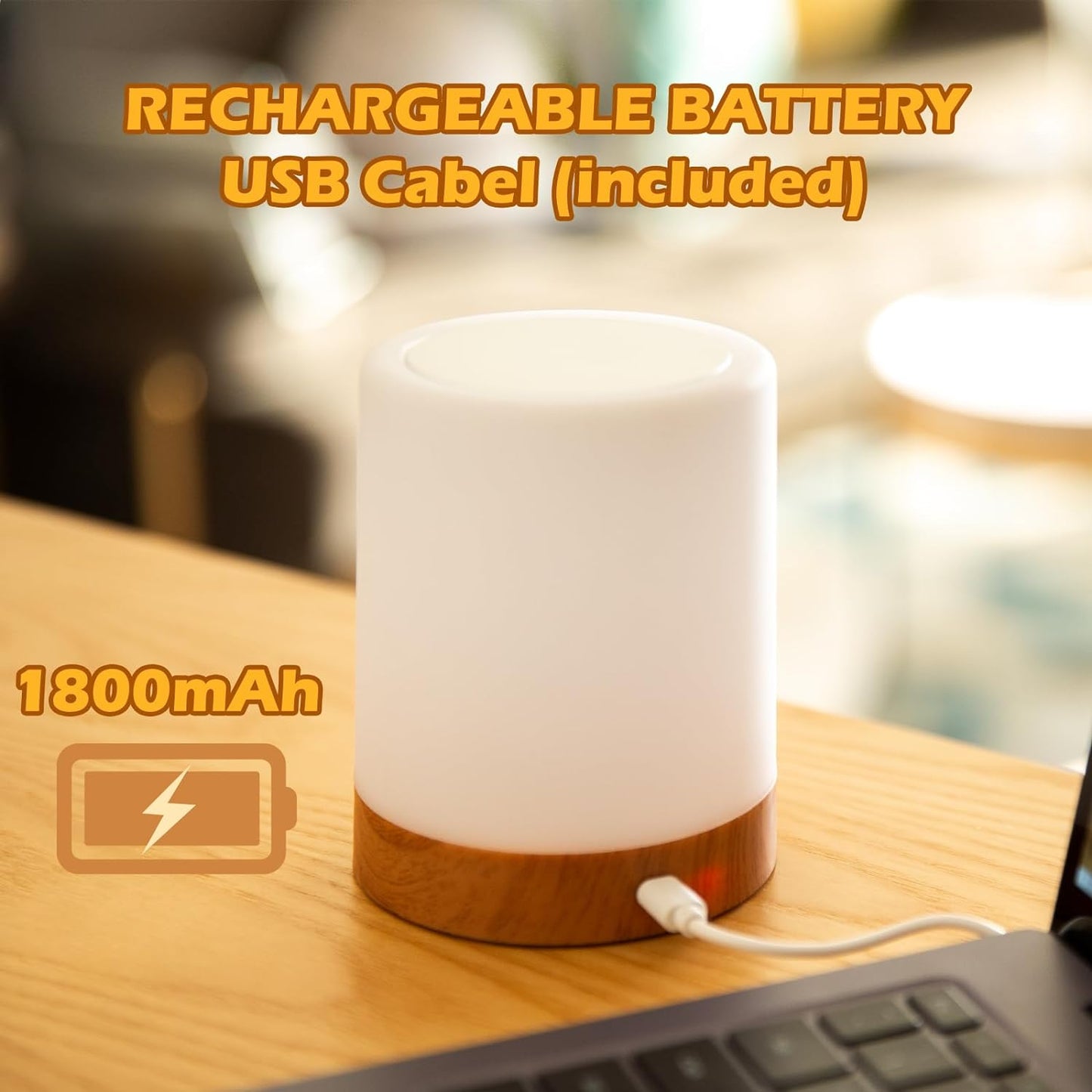 Smart Dimmable Bedside Lamp with Remote Control