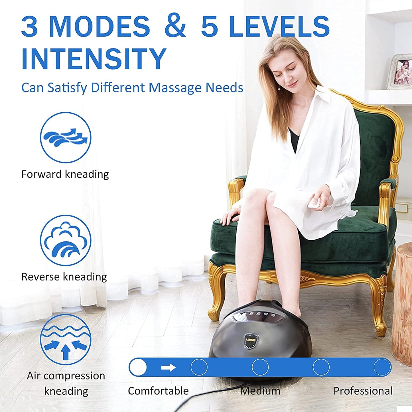 Relaxing Heated Electric Foot Massager Device