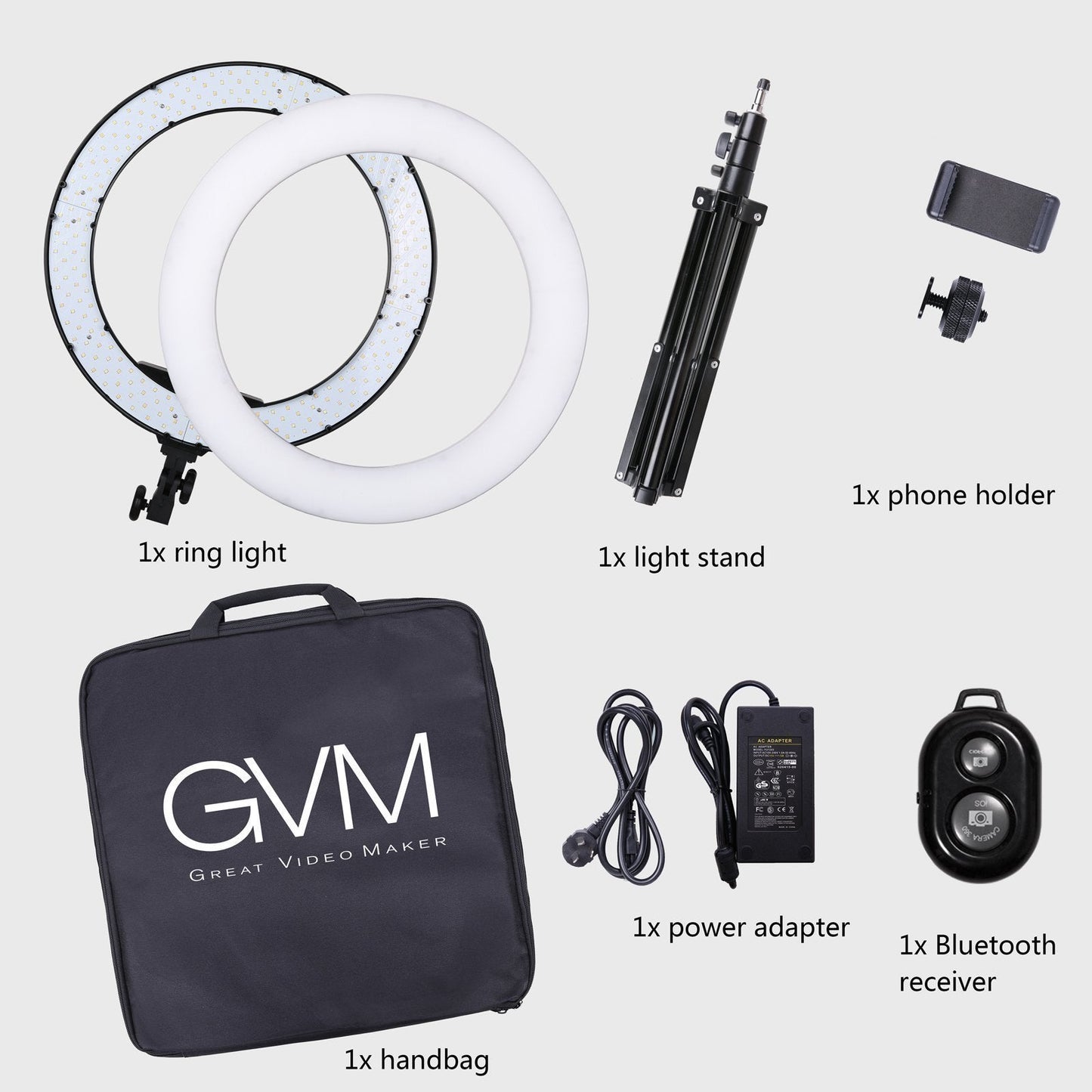 Slim LED Ring Light Kit with Adjustable Stand