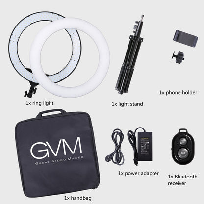 Slim LED Ring Light Kit with Adjustable Stand