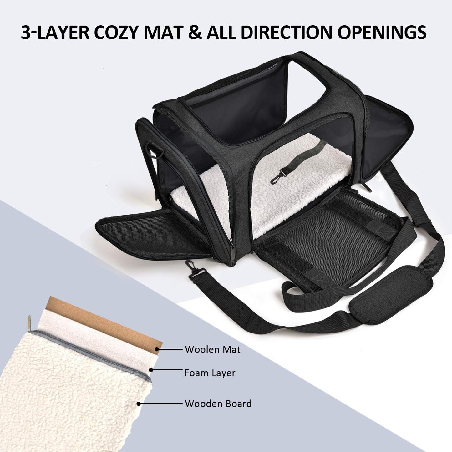 Pet Carrier Bag for Small Dogs Cats Puppies Up to 15lbs