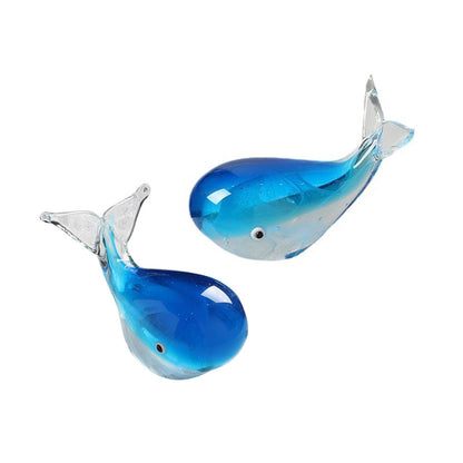 Magnifique figurine en verre représentant une baleine lumineuse