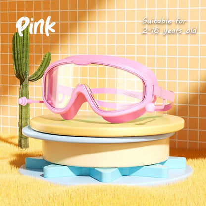 Lunettes de natation transparentes pour enfants, grande monture, étanches et anti-buée 