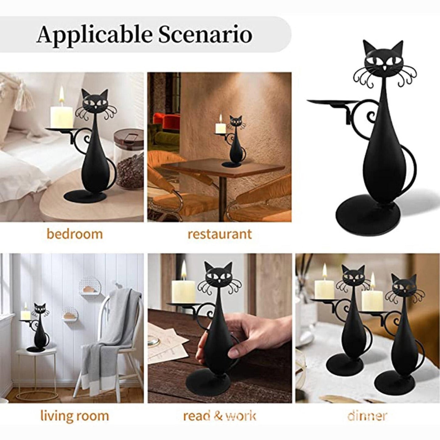 Dark Kitty Tea Light Holder