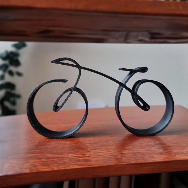 Simple Silver Bike Figure Statue