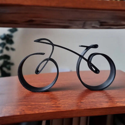 Simple Silver Bike Figure Statue