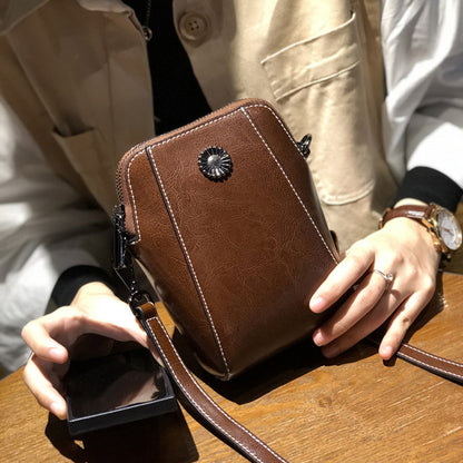 Pochette pour téléphone en cuir véritable pour femme