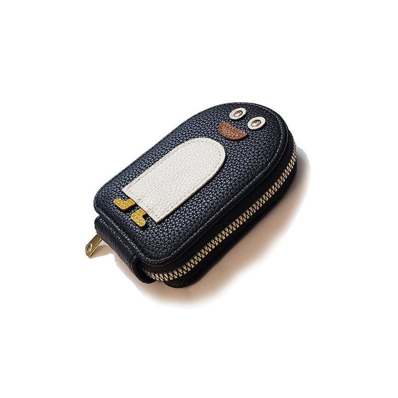 Adorable portefeuille porte-cartes en cuir avec un adorable pingouin 
