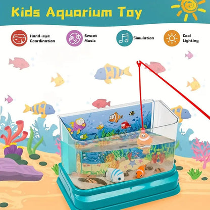 7pcs Electric Musical Aquarium Toy with Light, Fishing Game, Safe for Ages 3+