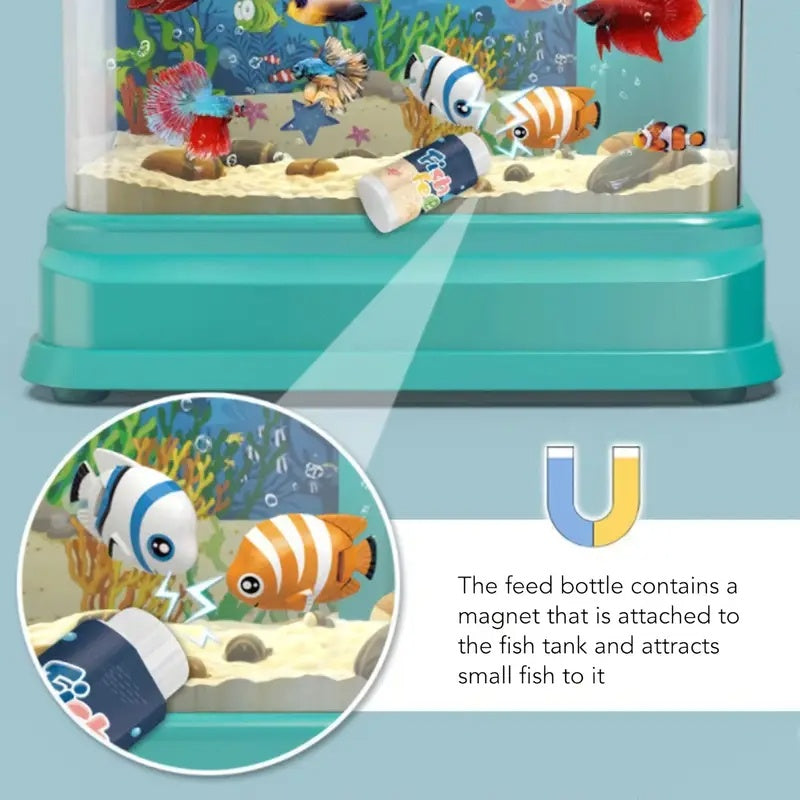 7pcs Electric Musical Aquarium Toy with Light, Fishing Game, Safe for Ages 3+
