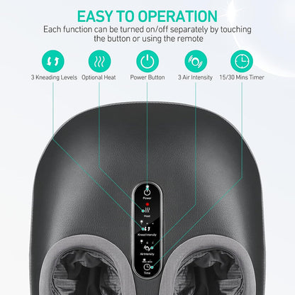 Relaxing Foot Massager with Heat, Vibration, and Compression