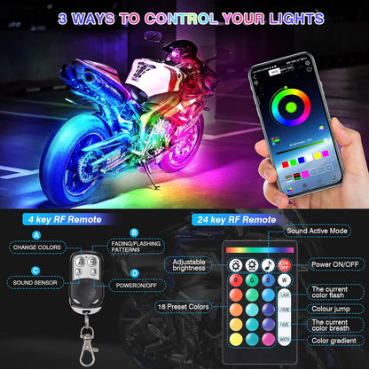 Bright Motorcycle LED Lighting Kit with Turn Signals