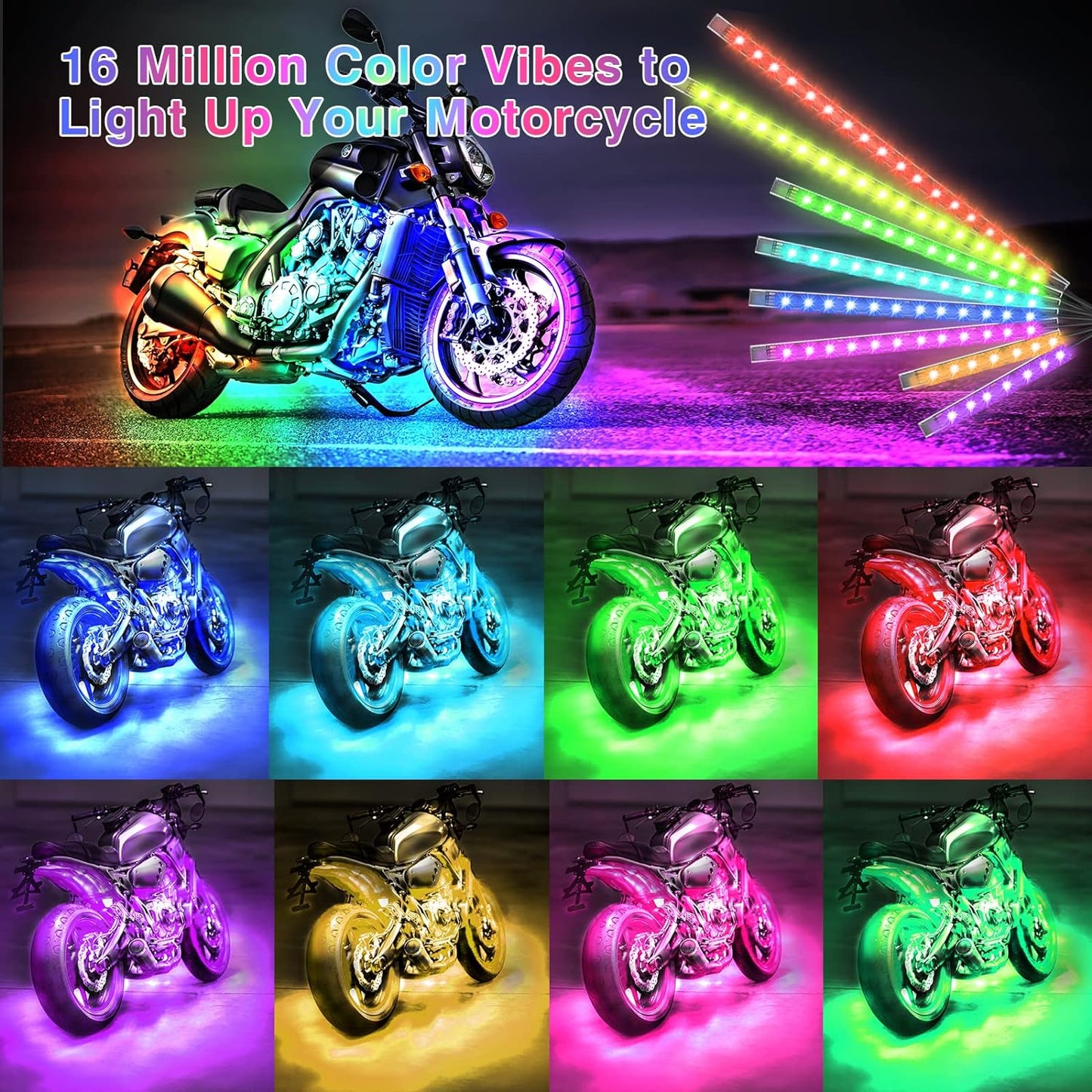 Bright Motorcycle LED Lighting Kit with Turn Signals