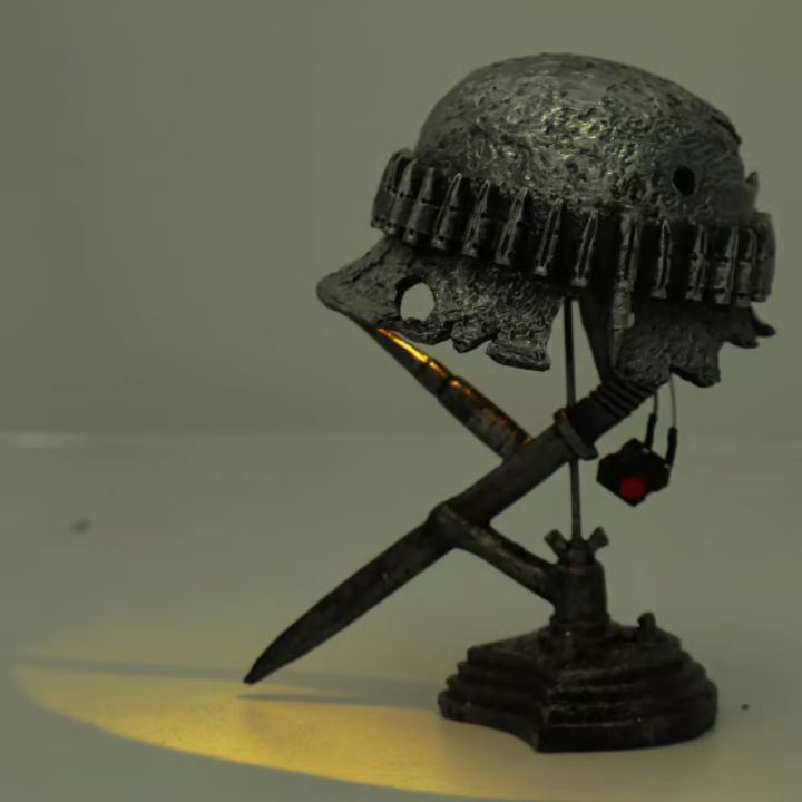 Lampe de bureau rétro en forme de casque métallique – Éclairage vintage classique pour la maison
