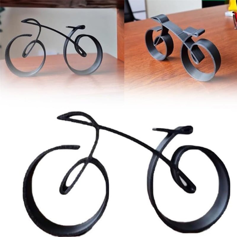 Simple Silver Bike Figure Statue