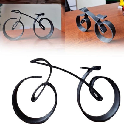 Simple Silver Bike Figure Statue