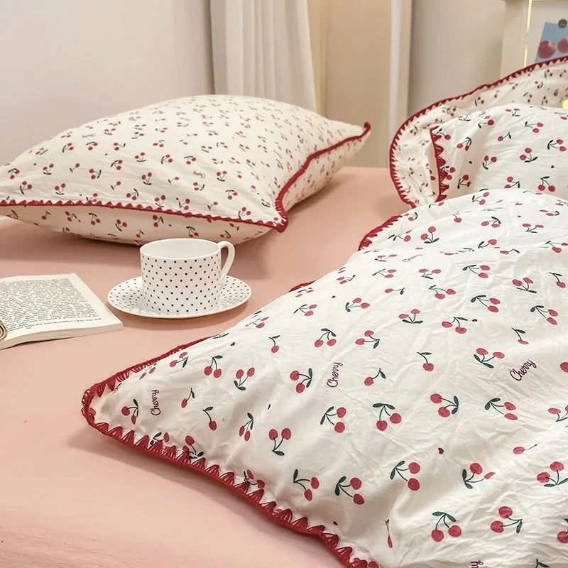 Beautiful Floral 4 Piece Bedding Set Duvet Cover - Halri