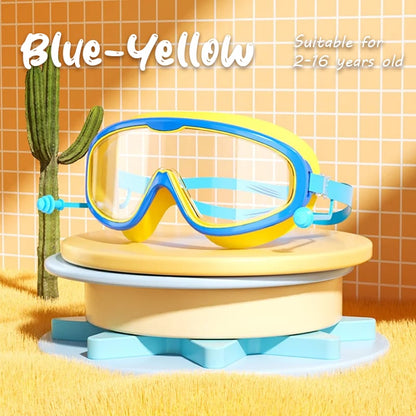 Lunettes de natation transparentes pour enfants, grande monture, étanches et anti-buée 
