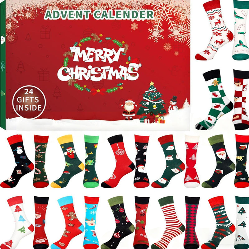 Chaussettes d'hiver chaudes, coffret cadeau de Noël 24 jours