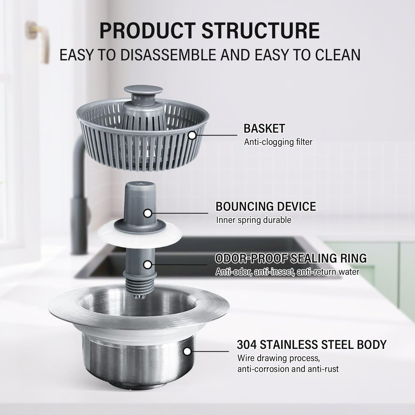 Improved Kitchen Sink Drain Filter Strainer - Halri