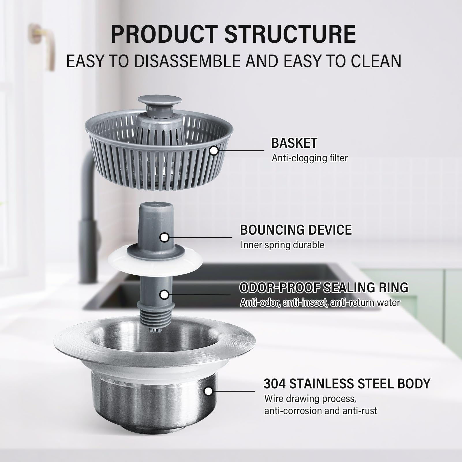 Improved Kitchen Sink Drain Filter Strainer - Halri