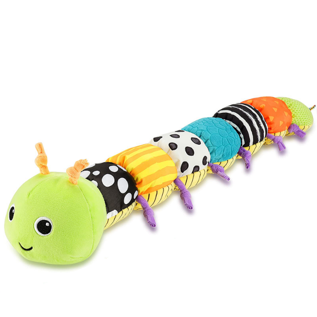 Colorful Baby Plush Toy Sensory Rattle Caterpillar