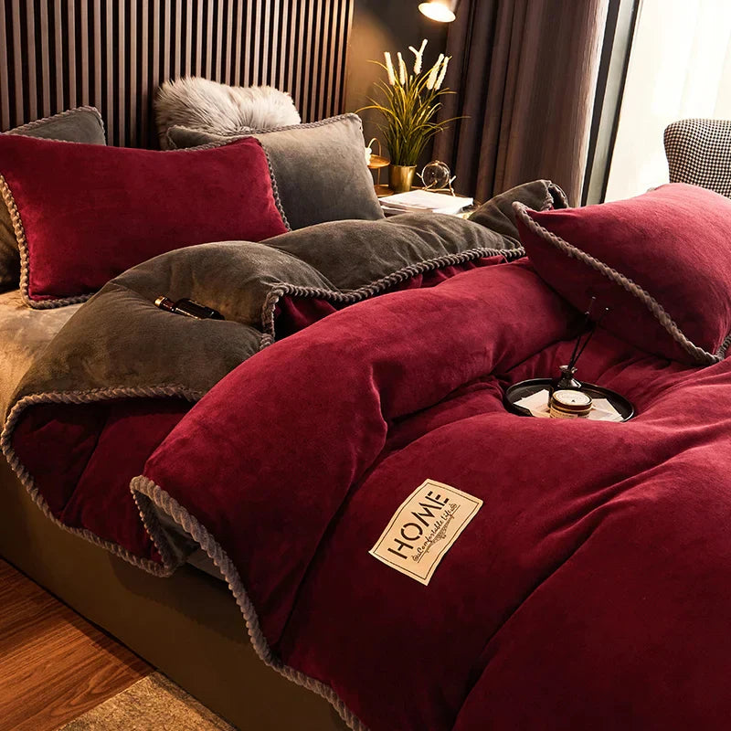 Soft Velvet Fleece Duvet Cover Set - Halri