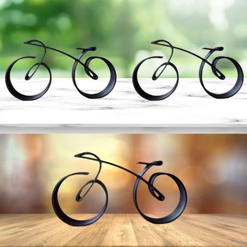 Simple Silver Bike Figure Statue