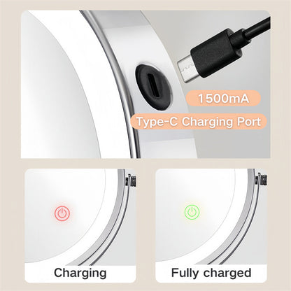 Rechargeable LED Lighted Wall Mount Mirror