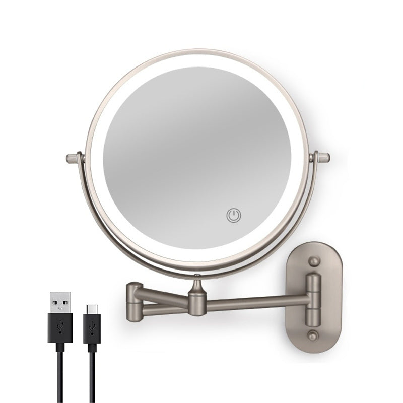 Miroir de salle de bain LED réglable avec rotation à 360°