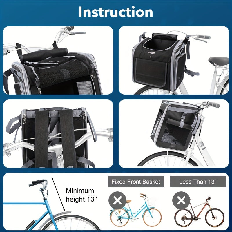 Collapsible Pet Bike Carrier Basket
