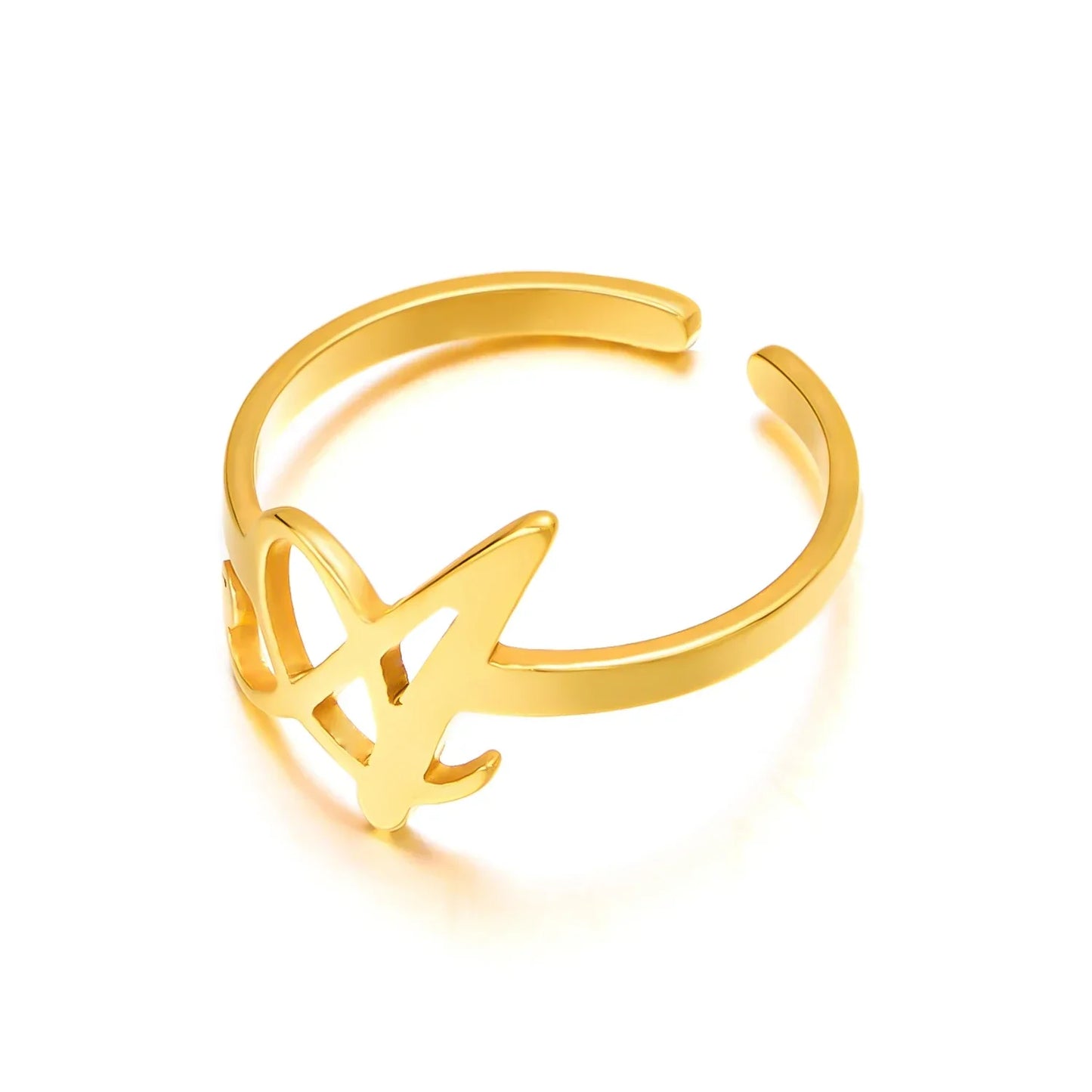 Personalized Script Monogram Initial Ring - Halri