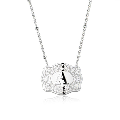Pretty Initial Letter Pendant Necklace Buckle - Halri