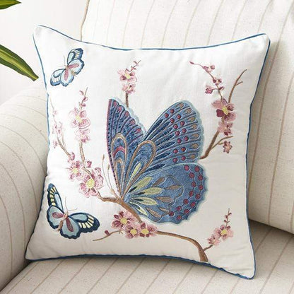 Coussin rustique brodé de style campagnard